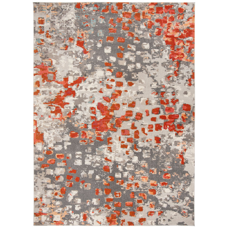 Mistana Indira Grey/Orange Area Rug & Reviews Wayfair.ca